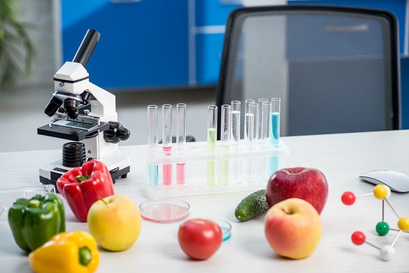 Fruits and vegetables kept in the science lab